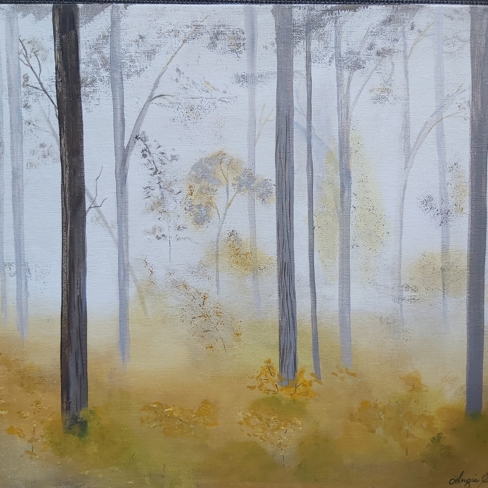 "Misty morn in the Forest" original painting by me